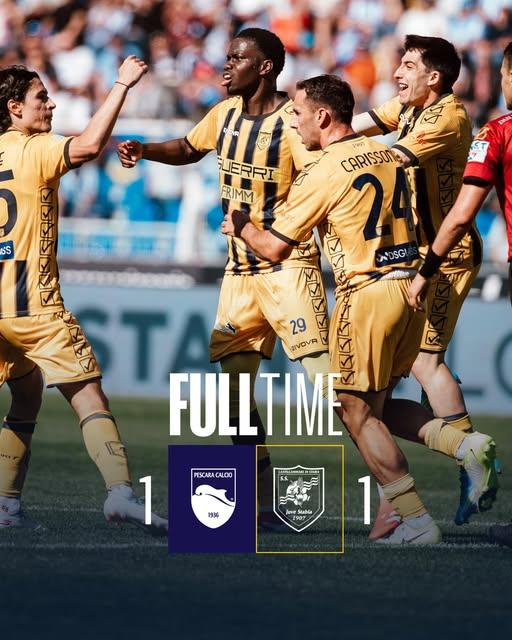 Il Pescara non sa più vincere, pareggio con le Vespe