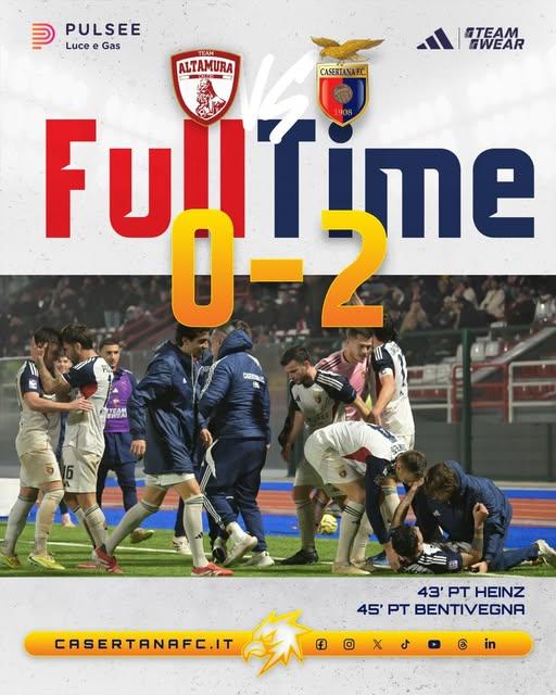 La Casertana batte l'Altamura e vola al terzo posto  