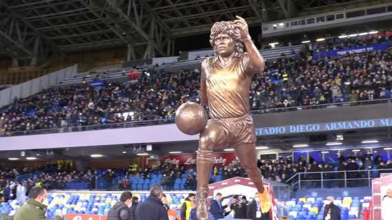 Napoli-Lazio, pre-partita: svelata la statua di Diego