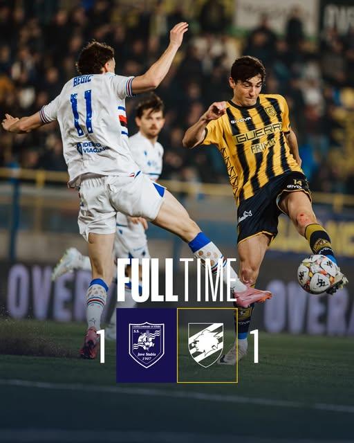 La Sampdoria riacciuffa la Juve Stabia in extremis: 1-1