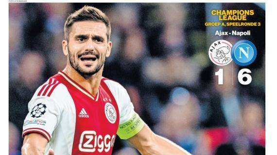 Ajax-Napoli 1-6 vista dalla stampa olandese: "Mamma mia!" e "Ahia!" i titoli principali