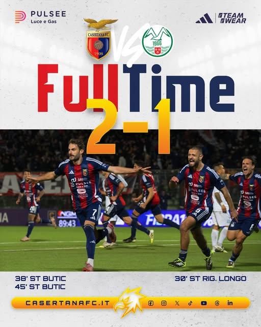 Vittoria d'orgoglio della Casertana: battuto il Monopoli in rimonta 