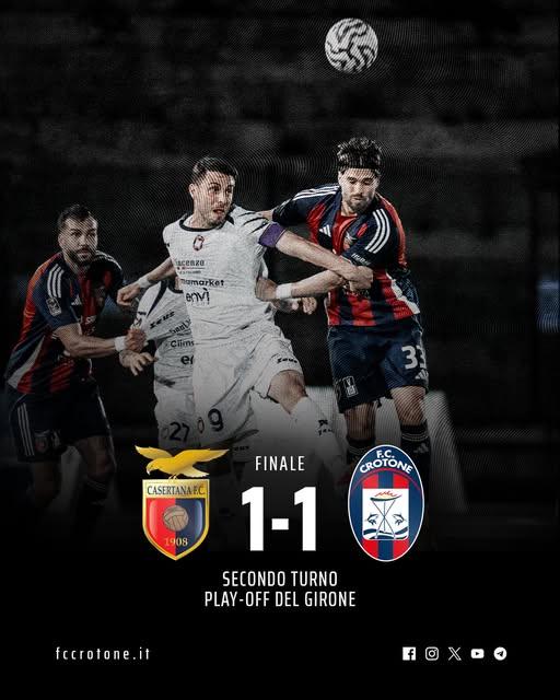 Crotone fuori dai playoff: pari fatale a Caserta