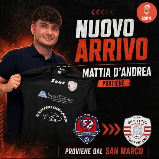 UFFICIALE-ASD Sporting Pago Veiano, ecco  Mattia D’Andrea