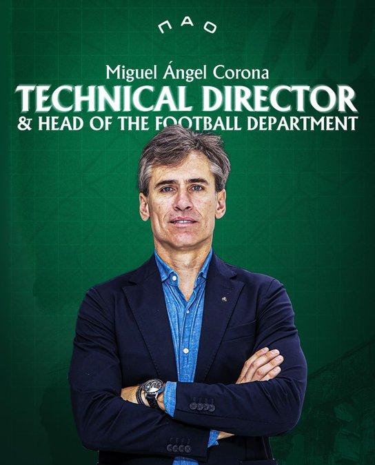 OFICIAL: Panathinaikos, Miguel Ángel Corona nuevo Director del Departamento de Fútbol