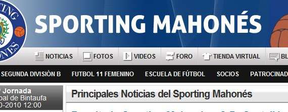 Sporting Mahonés reforma su sitio web.