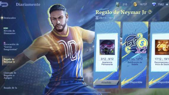 Mobile Legends: Bang Bang, disponibili le nuove skin di Neymar Jr