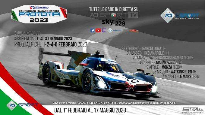 ACI ESport, dal 1 gennaio iscrizioni al Campionato Italiano Prototipi 2023