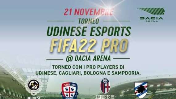 Udinese, alla Dacia Arena quadrangolare di Esports 