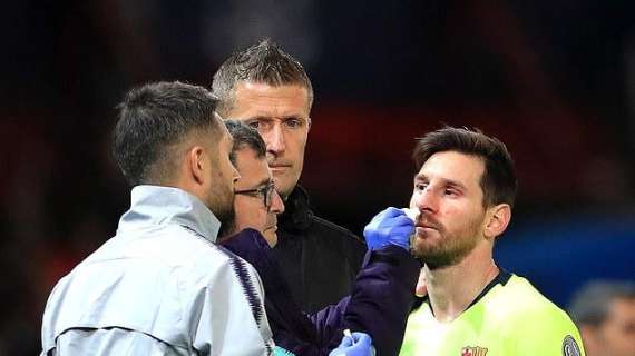 Barcellona, escluse lesioni per Messi dopo lo scontro con Smalling