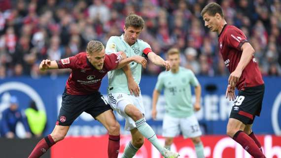 Bundesliga, match point fallito per il Bayern: a Norimberga è solo 1-1