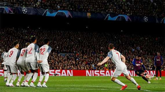 E' di Messi il gol dell'anno: l'UEFA premia la straordinaria punizione contro il Liverpool