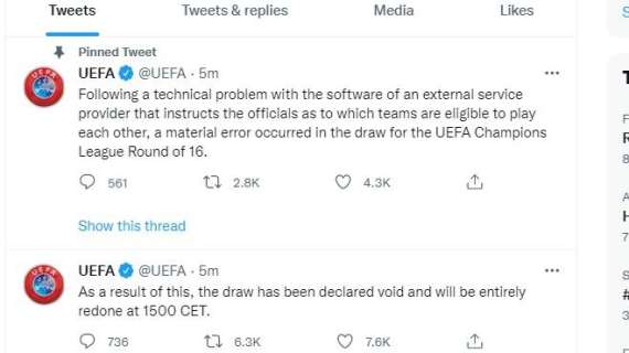 Sorteggi Champions League | UFFICIALE, cancellati e da rifare: la nota UEFA