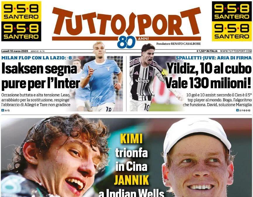 F1 e Tennis, domenica d'oro per l'Italia: Antonelli re in Cina, Sinner domina a Indian Wells!