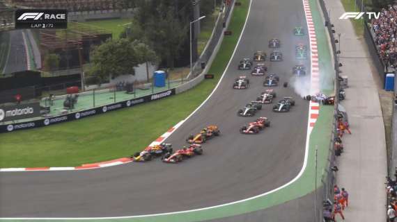 F1 | Partenza Gp Messico, Tsunoda a muro e Verstappen fa la sua mossa