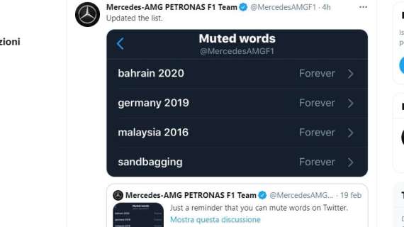 Formula 1 / Mercedes silenzia i twitter anti-Hamilton e ricorda Spagna 2016