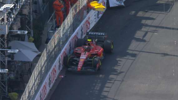 F1 | FP2 Monaco, Sainz a muro con la sua Ferrari: bandiera rossa