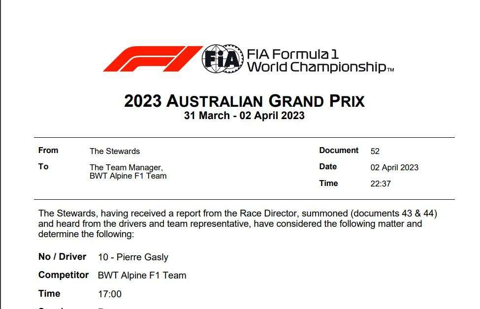F1 | UFFICIALE, Gasly-Ocon nessuna sanzione: il pilota evita la squalifica