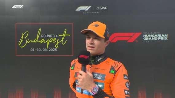F1 | Norris 1° in Ungheria: "McLaren, sono 200! Strategia? Dopo la partenza..."