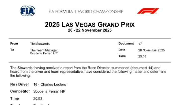 F1 Formula 1 | Ferrari, retroscena Las Vegas: Leclerc convocato dopo FP2