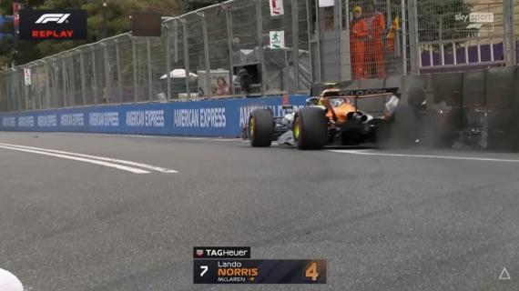 F1 | Qualifiche Baku, Norris tocca il muro all'ultimo tentativo