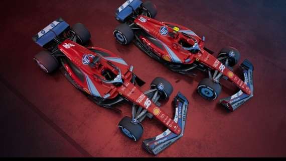 F1 | Ferrari SF-24, la nuova livrea rossa e azzurra per Miami