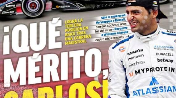 F1 | Sainz, copertina pazza di Marca dopo il podio di Baku con Williams