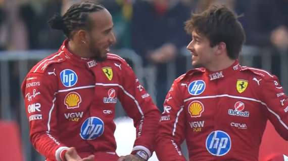 F1 | Hamilton e Leclerc, giro d’onore a Milano: sguardi e sorrisi d'intesa