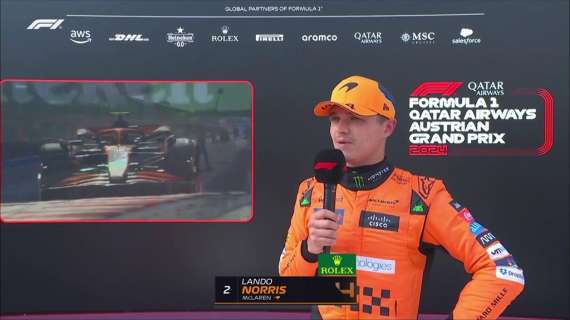 F1 | McLaren, Norris 2°: "Condizioni pista cambiate. Max? Dura ma..."