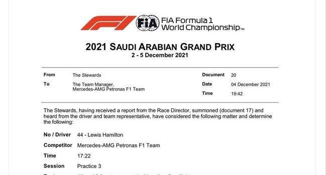 Formula 1 | Ufficiale: Hamilton è salvo, solo una reprimenda. Multa Mercedes