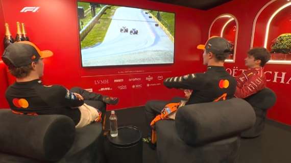 Formula 1 | Ferrari, siparietto Leclerc-McLaren nel retro podio: "Sì,sì,sì!"