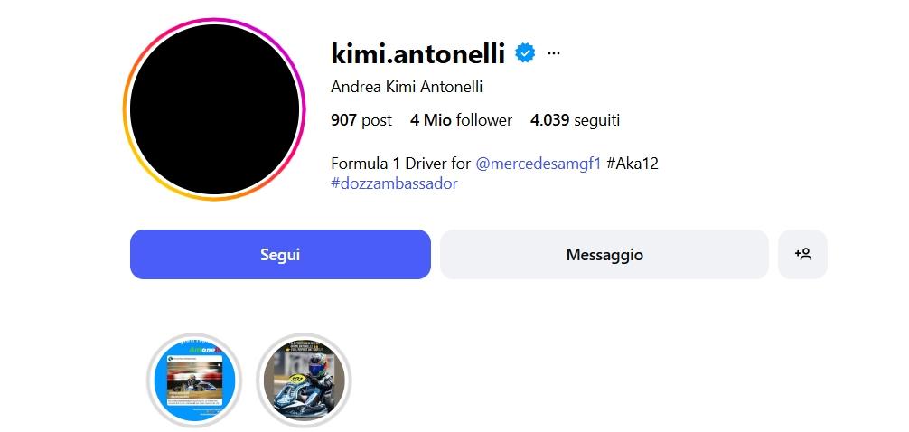 Antonelli travolto dagli insulti, foto profilo rimossa dopo la gara