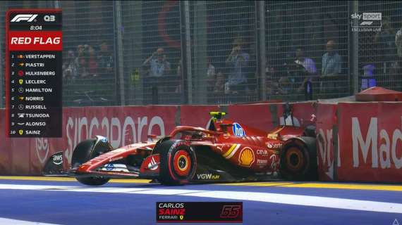 F1 | Qualifica Singapore, Sainz botto fortissimo nel giro di lancio 