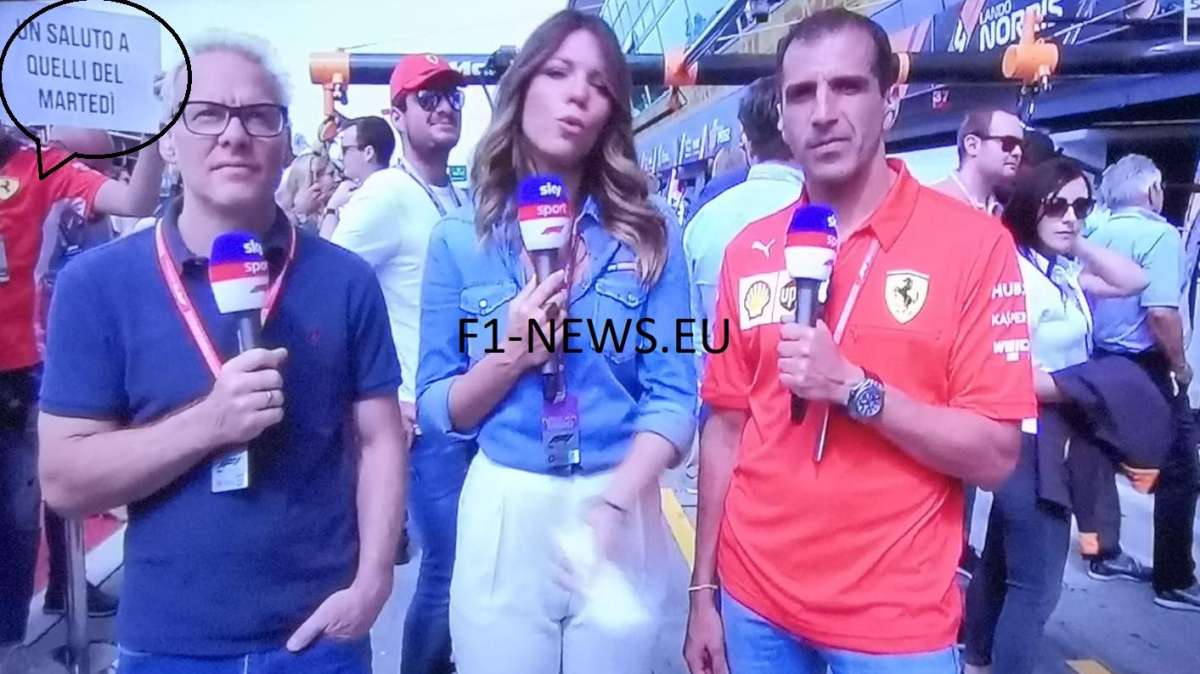 F1 / Monza, tifoso Ferrari come Paolini dietro alla Masolin - FOTO