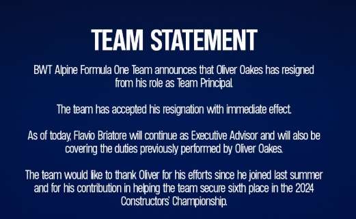 F1 | UFFICIALE, terremoto Alpine: si dimette Oakes. Briatore prende il controllo