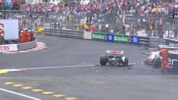 Diretta Formula 1 | Monaco, Schumacher che botto: Haas spezzata in 2