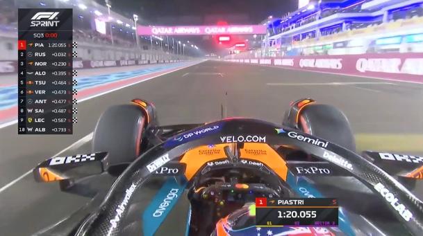 F1 Formula 1 | SQ3 Qatar: Piastri pole, Tsunoda batte Verstappen. Ferrari lenta e 9a