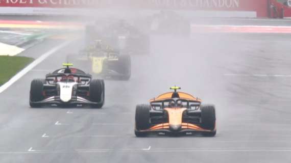 F1 | GP Formula 2 interrotto: vittoria a Dunne sotto la pioggia battente
