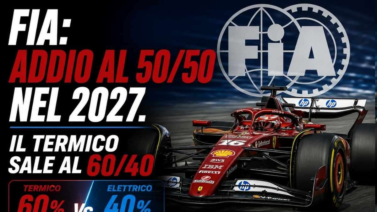 F1 | 2027, rivoluzione motori: addio al 50/50, il termico torna a spingere forte