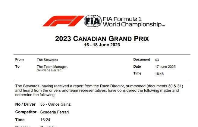UFFICIALE | Ferrari, Sainz penalizzato per l'impeding su Gasly