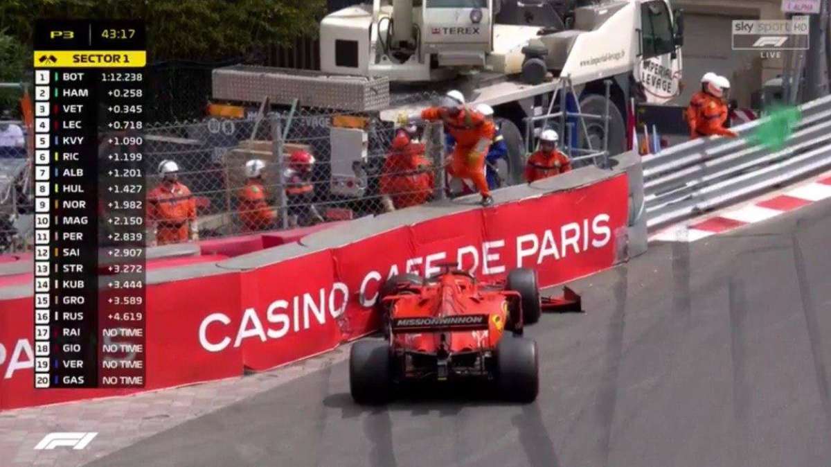 F1 / Gp Monaco: Ferrari, Vettel contro il muro nelle FP3. Ora super lavoro per le qualifiche
