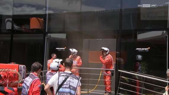 F1 | McLaren, incendio nell'hospitality: arrivano pompieri e medical car