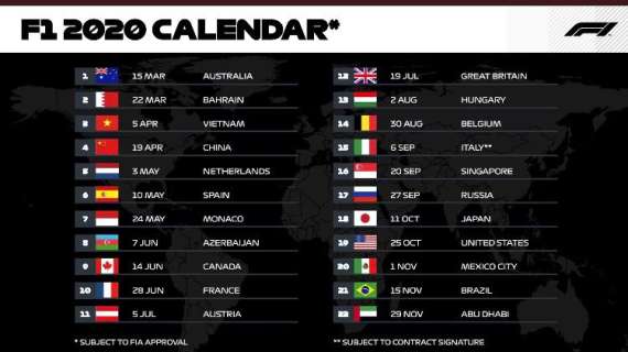 F1/ Calendario 2021, nella bozza niente Australia: apertura in Bahrain
