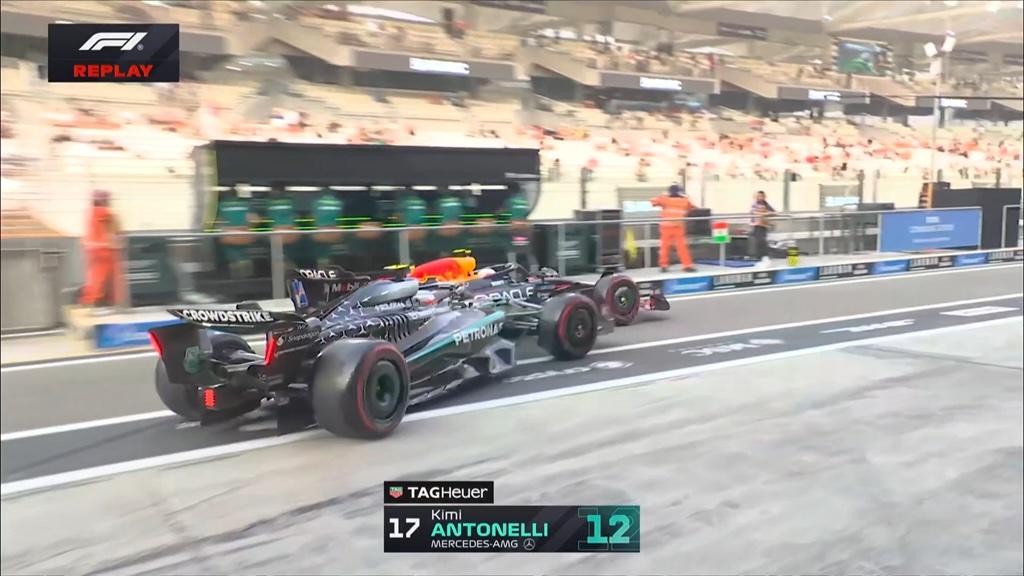 Antonelli centra Tsunoda in pit-lane: caos Mercedes ad Abu Dhabi!