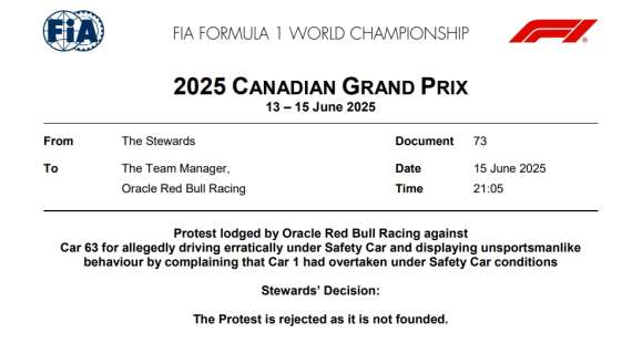 UFFICIALE | F1, la FIA respinge l'appello Red Bull: Russell vince in Canada!