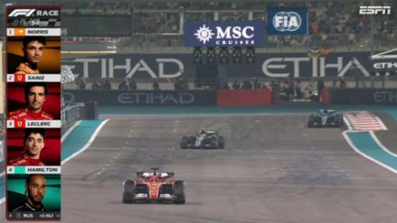 F1 Gara Gp Abu Dhabi | McLaren campione! Norris 1°, poi le Ferrari di Sainz e Leclerc