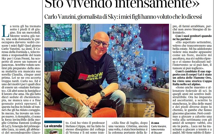 F1 sotto shock: Vanzini ha un tumore al pancreas, l'intervista di Carlo