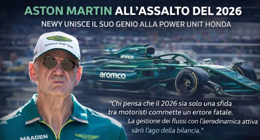 F1 2026, l'allarme di Newey: 'Le nuove regole sono un azzardo'. Ma la sua Aston Martin fa già paura