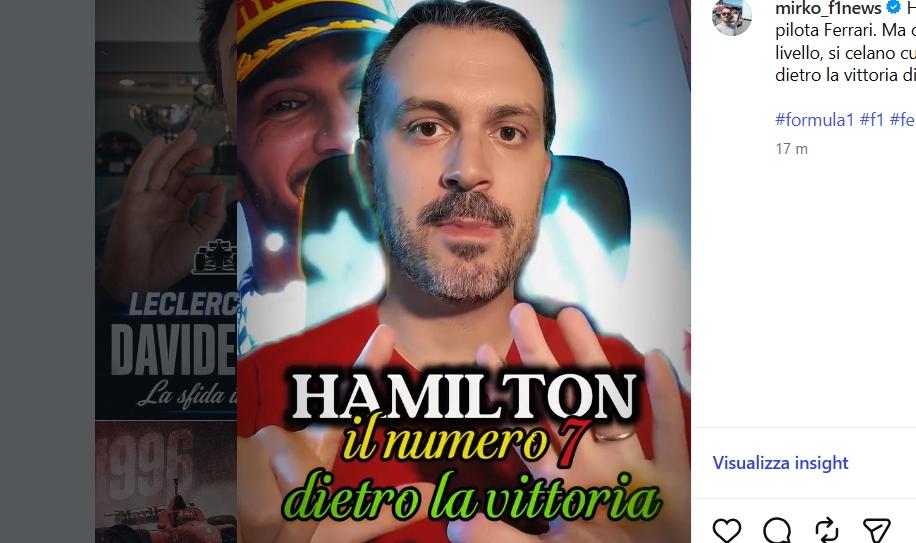 F1 | Ferrari, retroscena: la magia del numero 7 dietro la vittoria di Hamilton