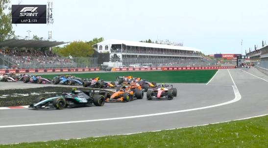 F1 | Partenza Sprint Canada: Russell impeccabile, capolavoro di Hamilton su Piastri